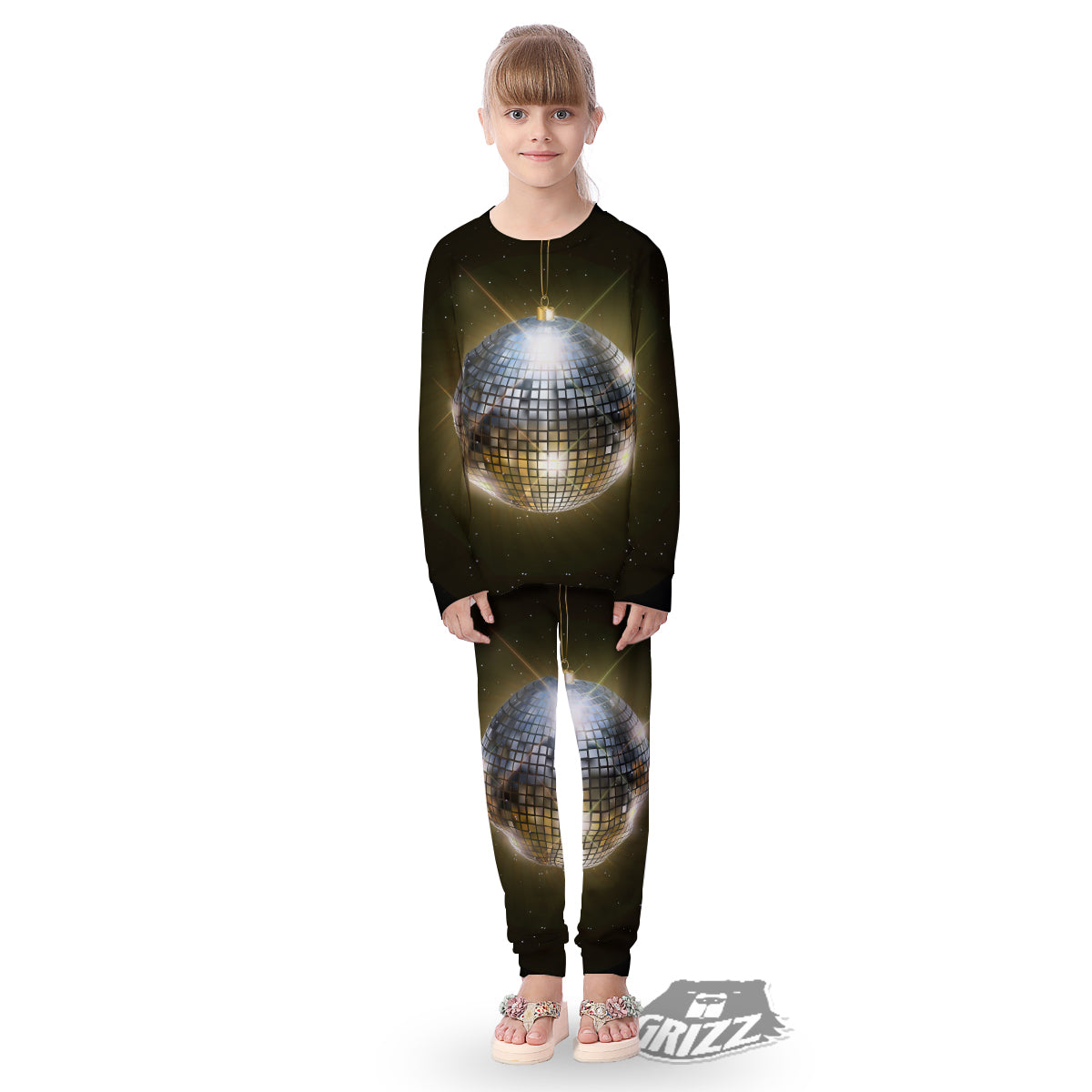 Disco Ball In Night Party Print Kid's Pajamas-grizzshop