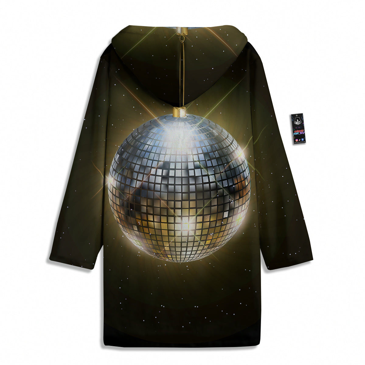 Disco Ball In Night Party Print Men's Windbreaker Jacket-grizzshop