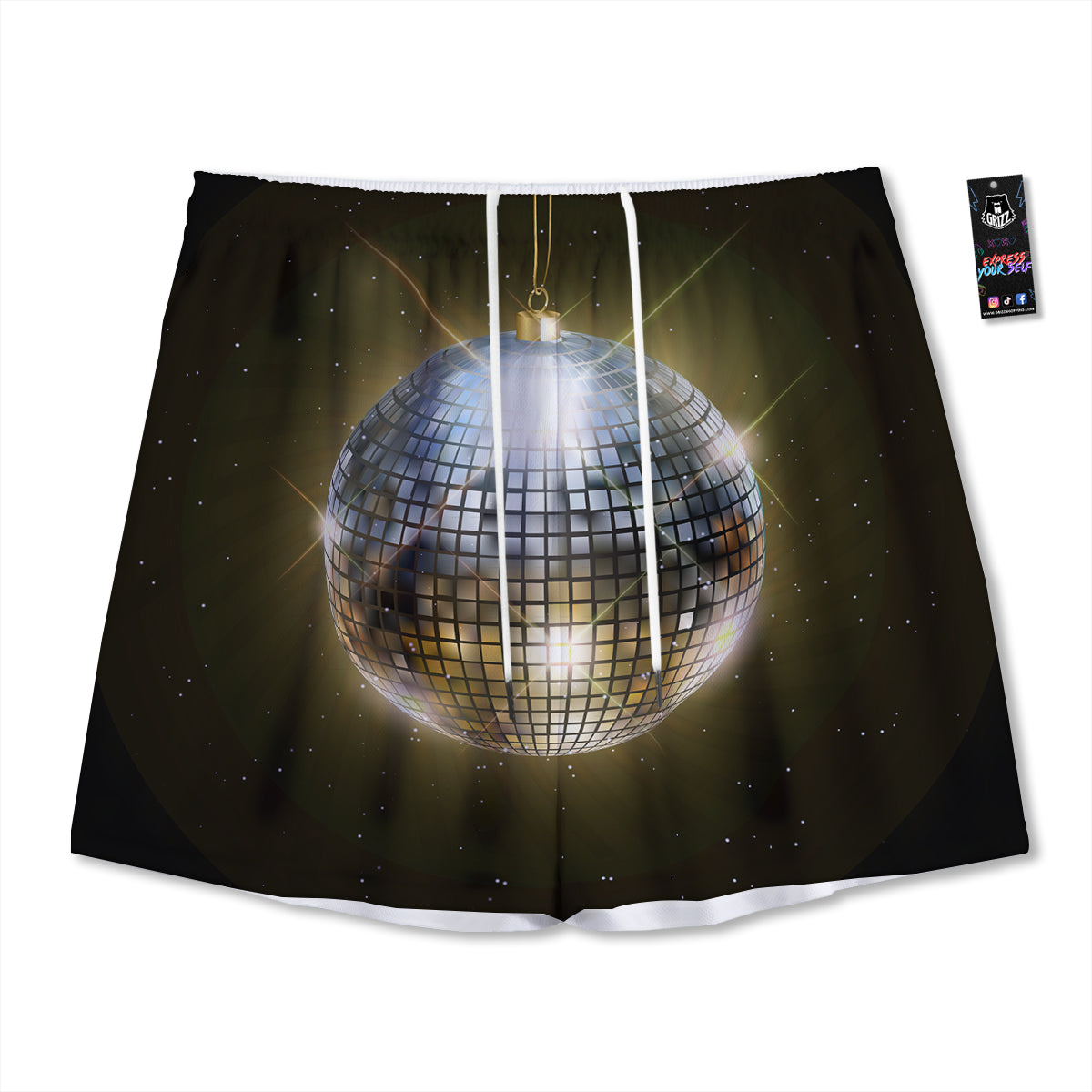 Graffiti Text Print Pattern Mesh Shorts