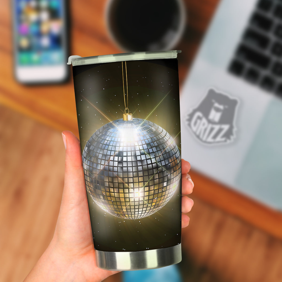 Disco Ball In Night Party Print Tumbler-grizzshop