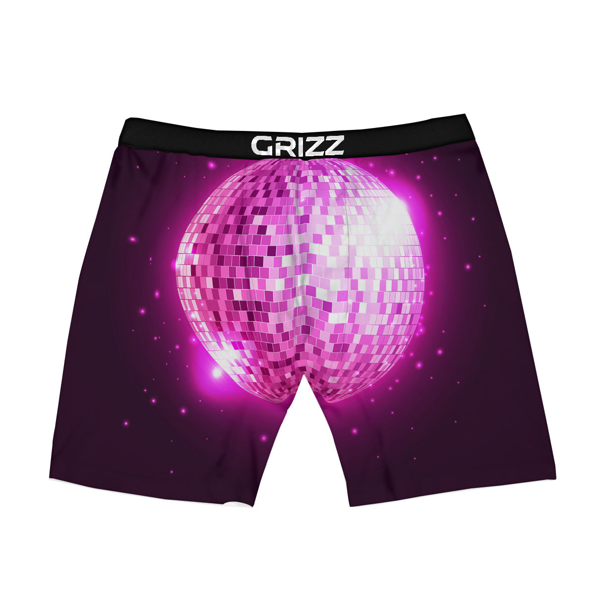 Disco Ball Light Pink Print Boxer Briefs-grizzshop