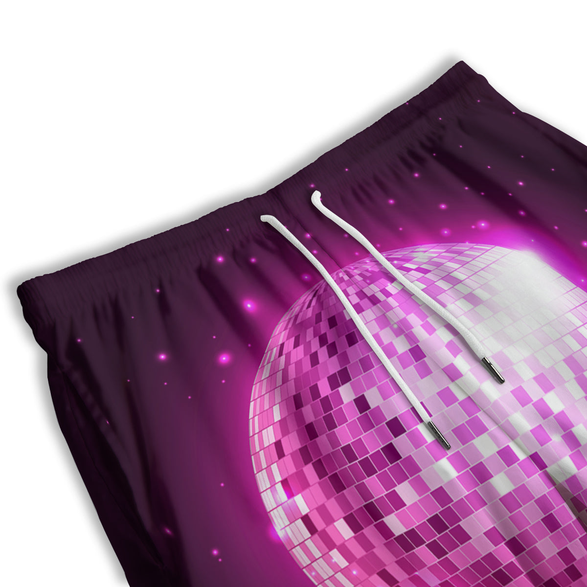 Disco Ball Light Pink Print Men's Athletic Shorts