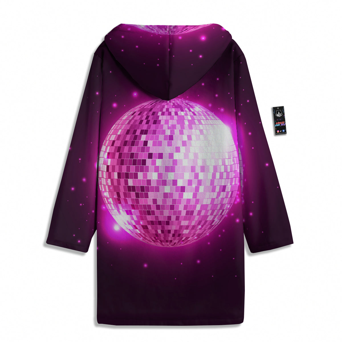 Disco Ball Light Pink Print Men's Windbreaker Jacket-grizzshop