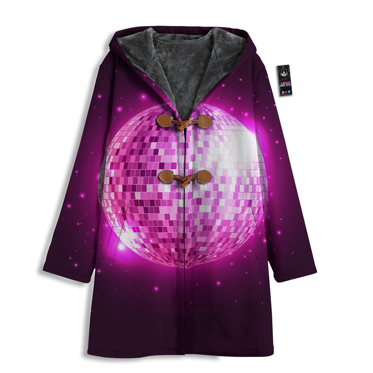 Disco Ball Light Pink Print Men's Windbreaker Jacket-grizzshop
