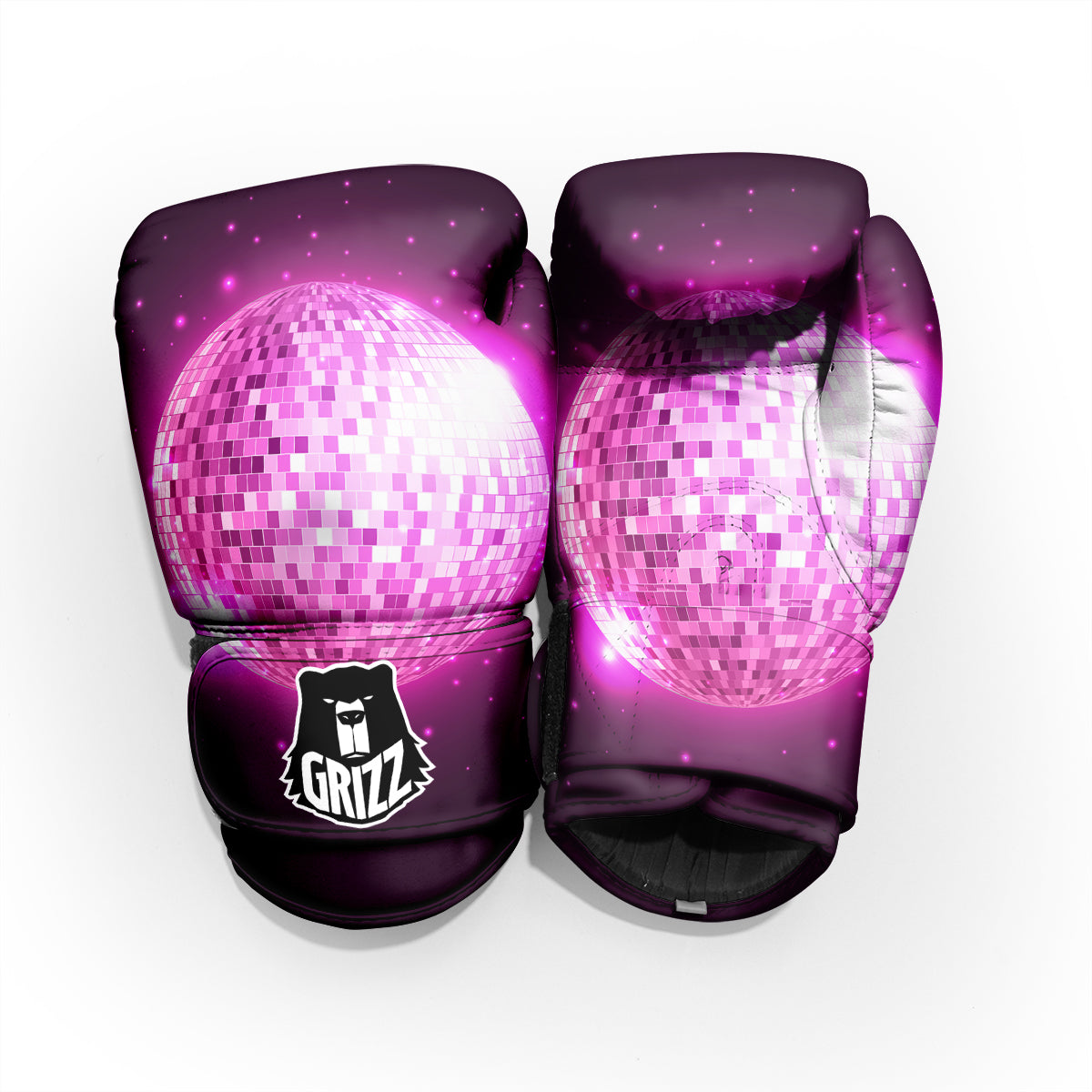 Disco Ball Light Pink Print Pro Boxing Glove