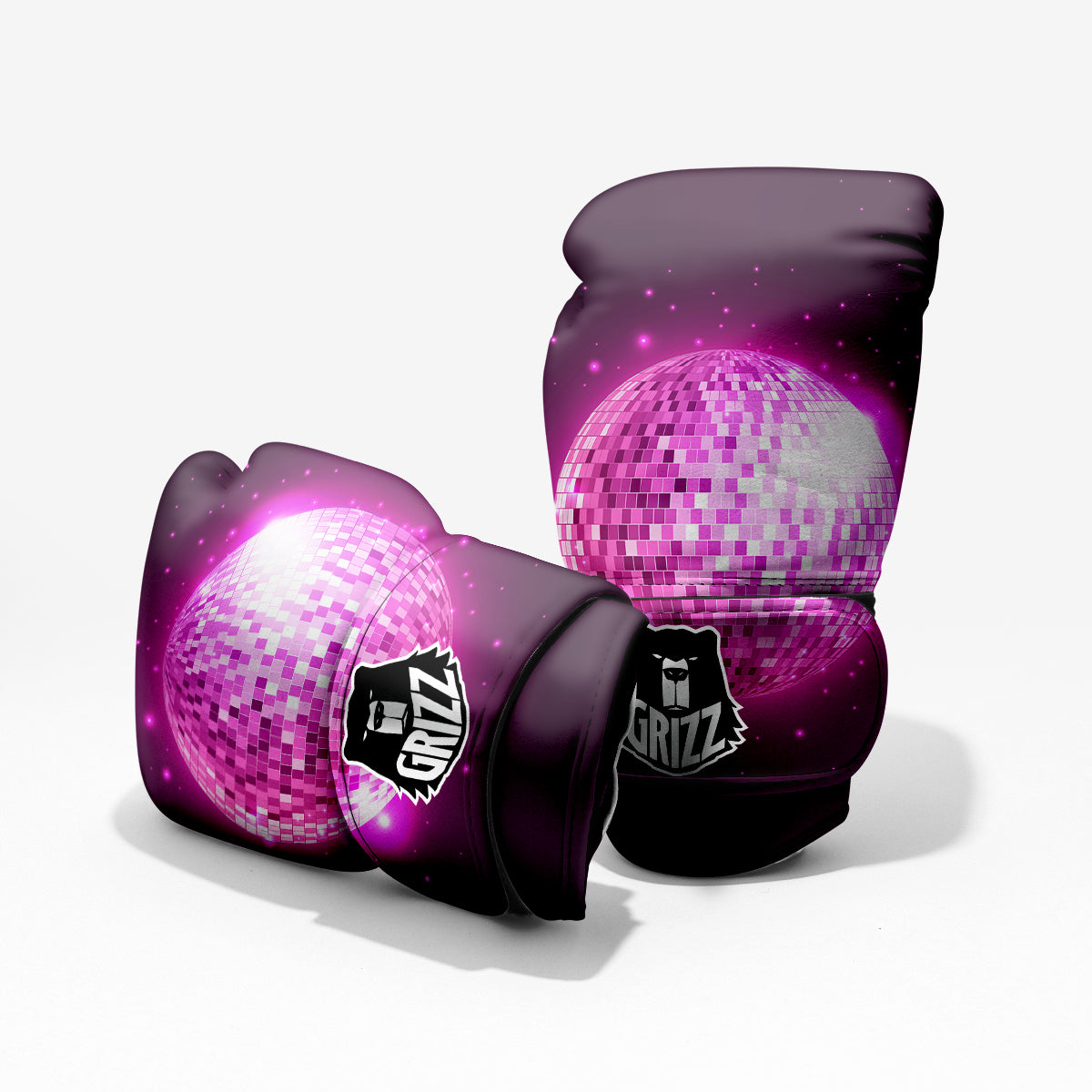 Disco Ball Light Pink Print Pro Boxing Glove