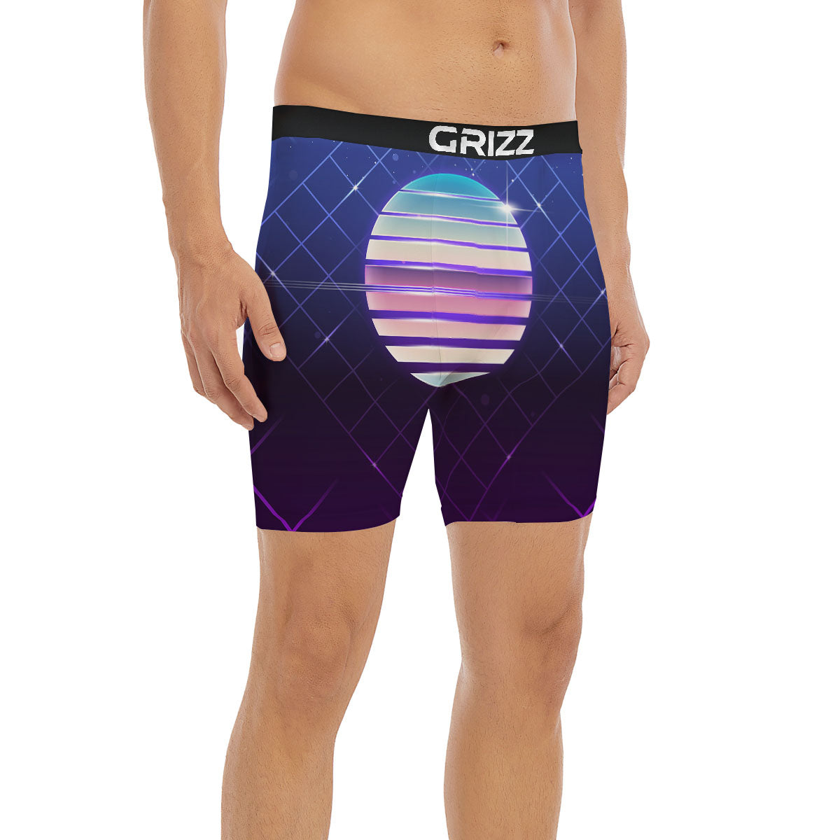 Disco Ball Purple Light Print Boxer Briefs-grizzshop