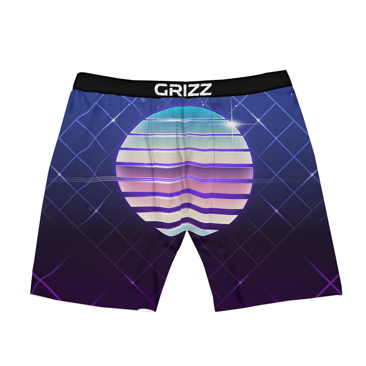 Disco Ball Purple Light Print Boxer Briefs-grizzshop