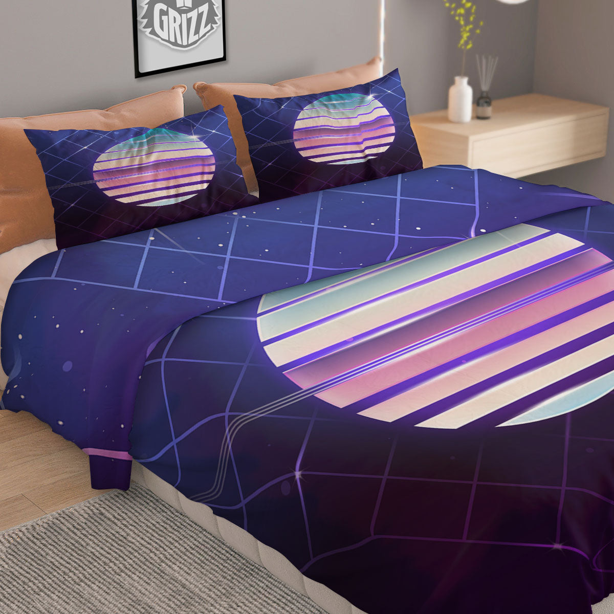 Cupcake Unicorn Print Pattern Duvet Cover Bedding Set