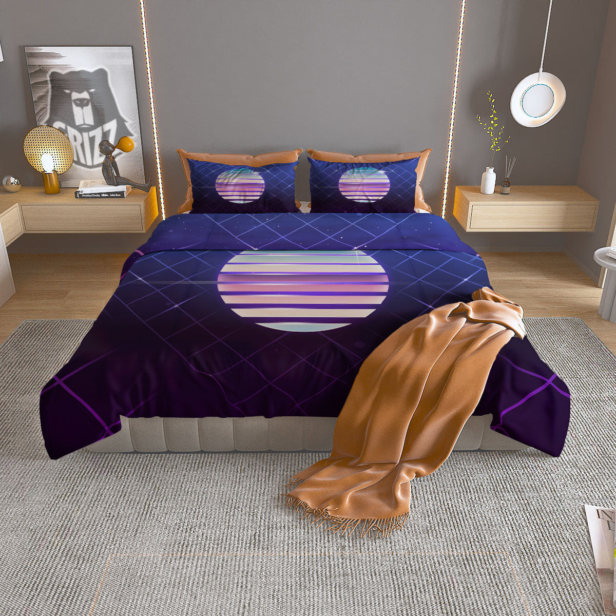 Cupcake Unicorn Print Pattern Duvet Cover Bedding Set