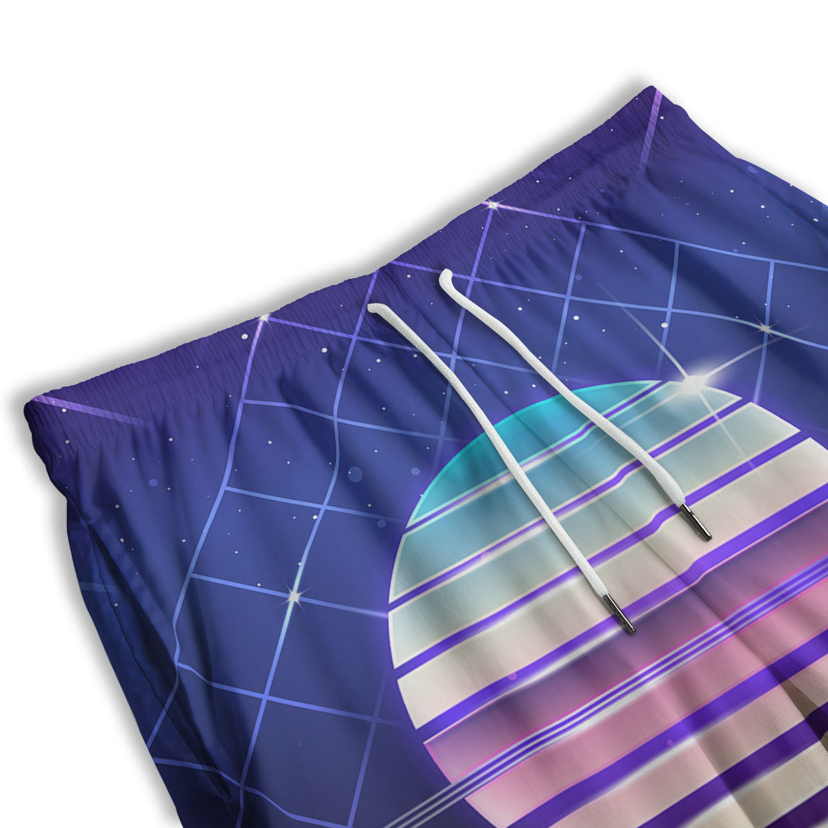 Disco Ball Purple Light Print Men's Athletic Shorts