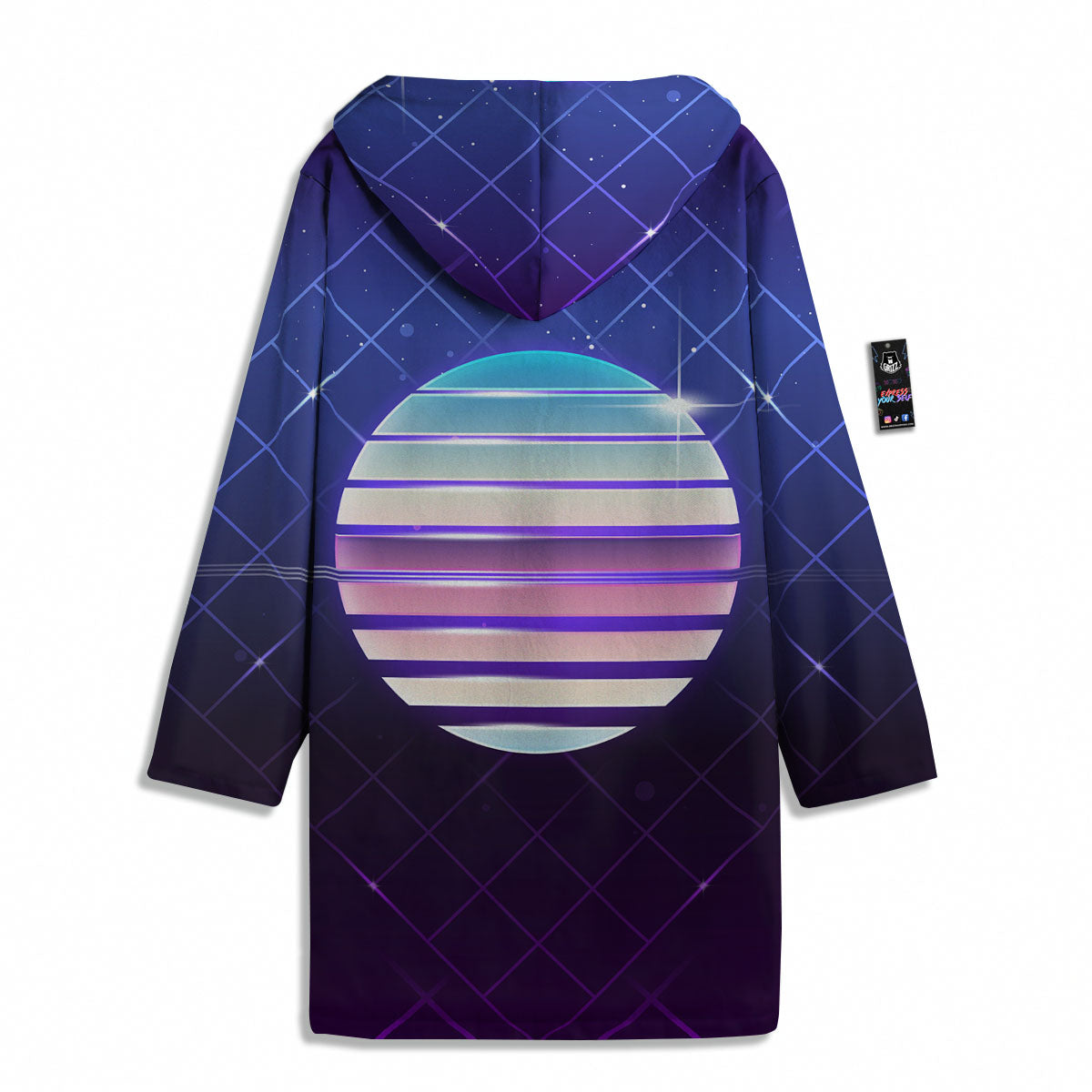 Disco Ball Purple Light Print Men's Windbreaker Jacket-grizzshop