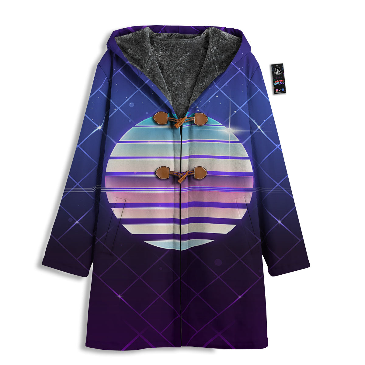 Disco Ball Purple Light Print Men's Windbreaker Jacket-grizzshop