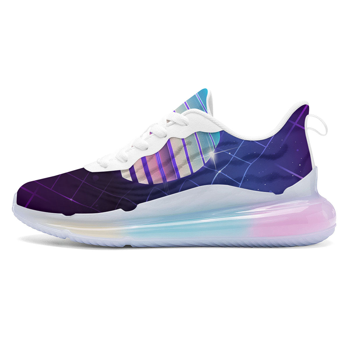 Disco Ball Purple Light Print Running Sneakers-grizzshop