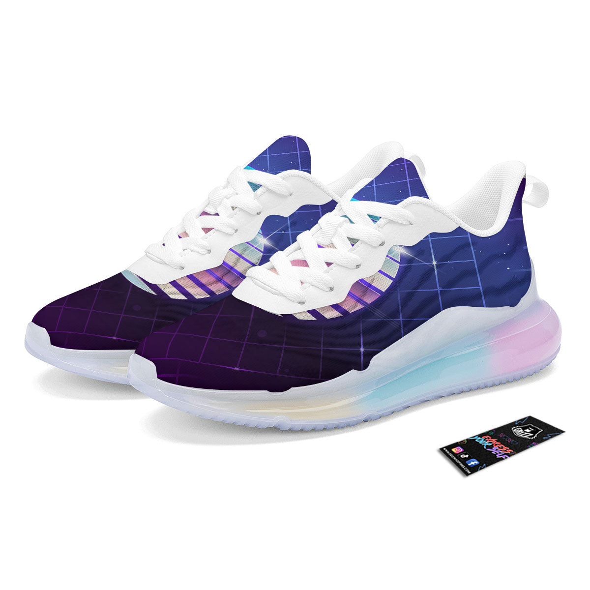 Disco Ball Purple Light Print Running Sneakers-grizzshop