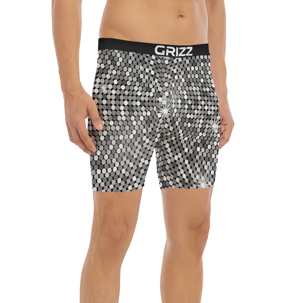 Disco Ball Texture Print Boxer Briefs-grizzshop
