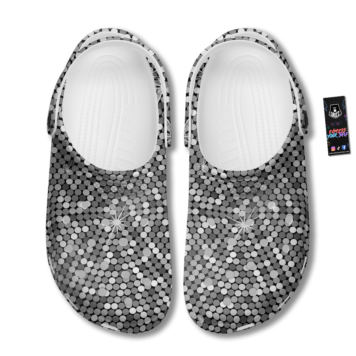 Disco Ball Texture Print Clog-grizzshop