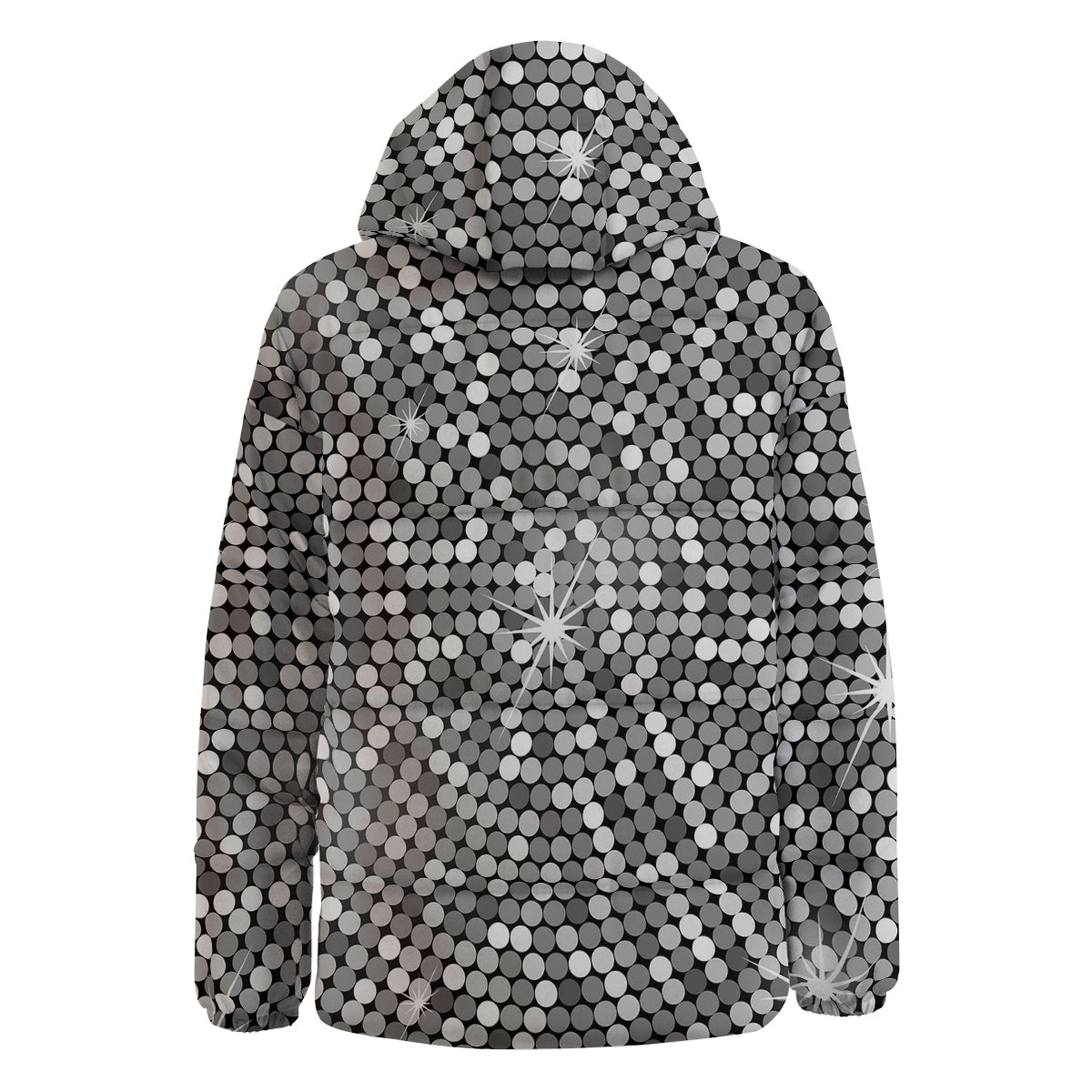 Disco Ball Texture Print Down Jacket-grizzshop