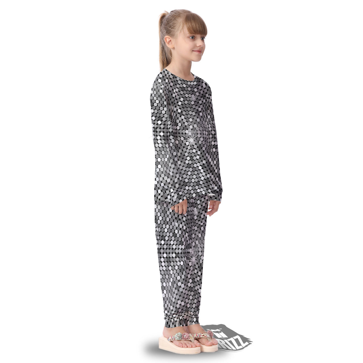 Disco Ball Texture Print Kid's Pajamas-grizzshop