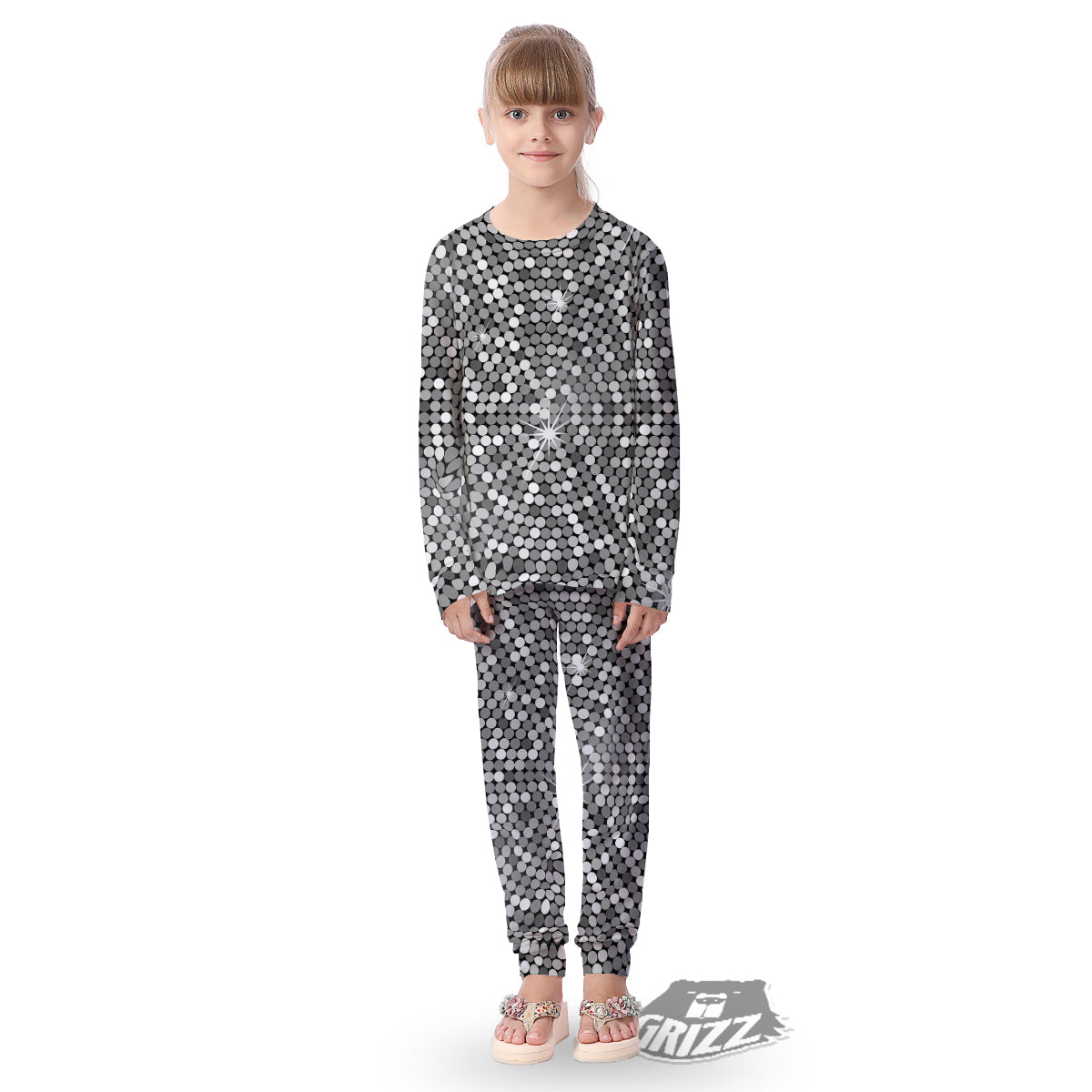 Disco Ball Texture Print Kid's Pajamas-grizzshop