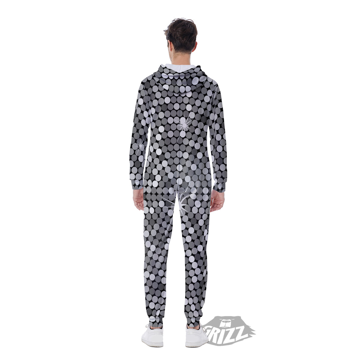 Disco Ball Texture Print Men's Jumpsuit-grizzshop