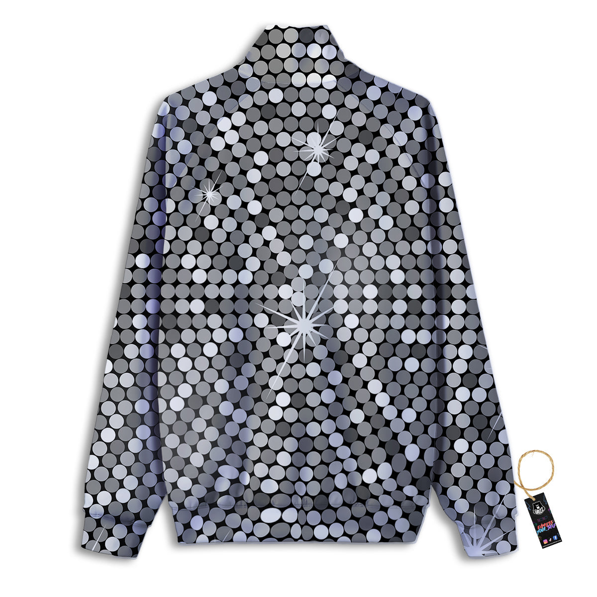Disco Ball Texture Print Track Jacket-grizzshop