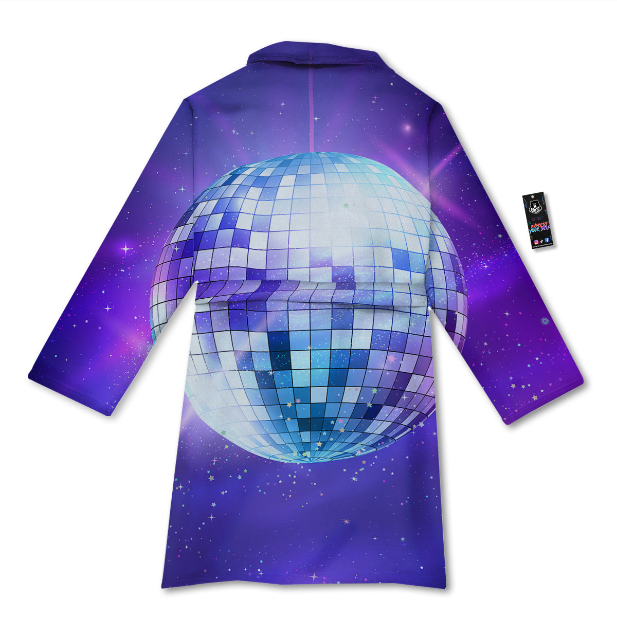 Disco Ball Ultraviolet Print Bathrobe-grizzshop