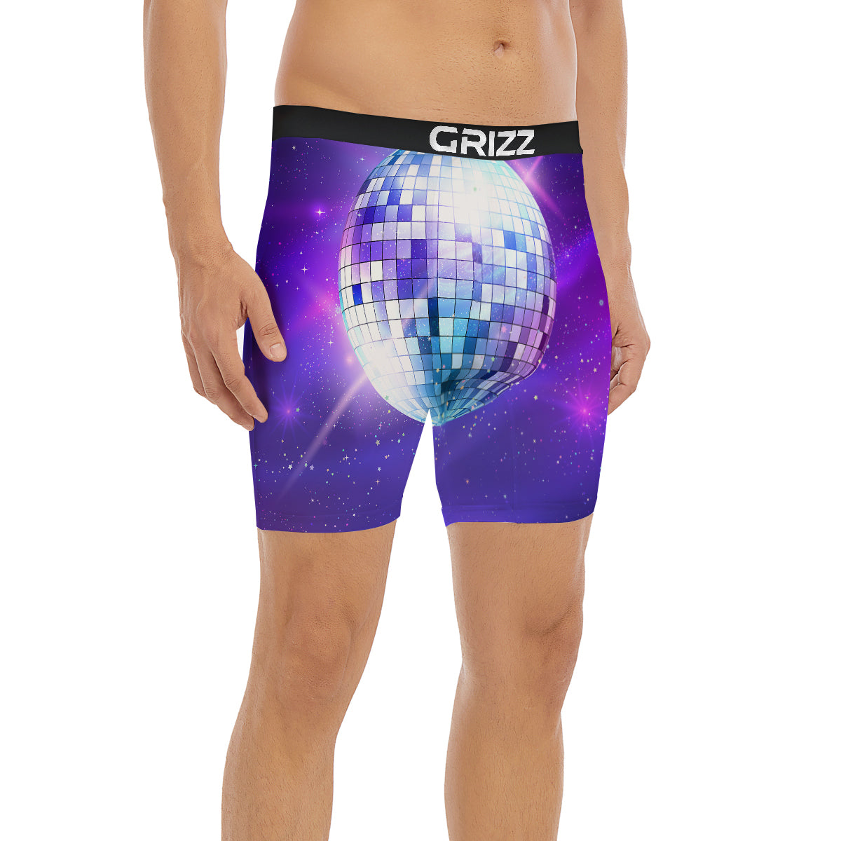 Disco Ball Ultraviolet Print Boxer Briefs-grizzshop