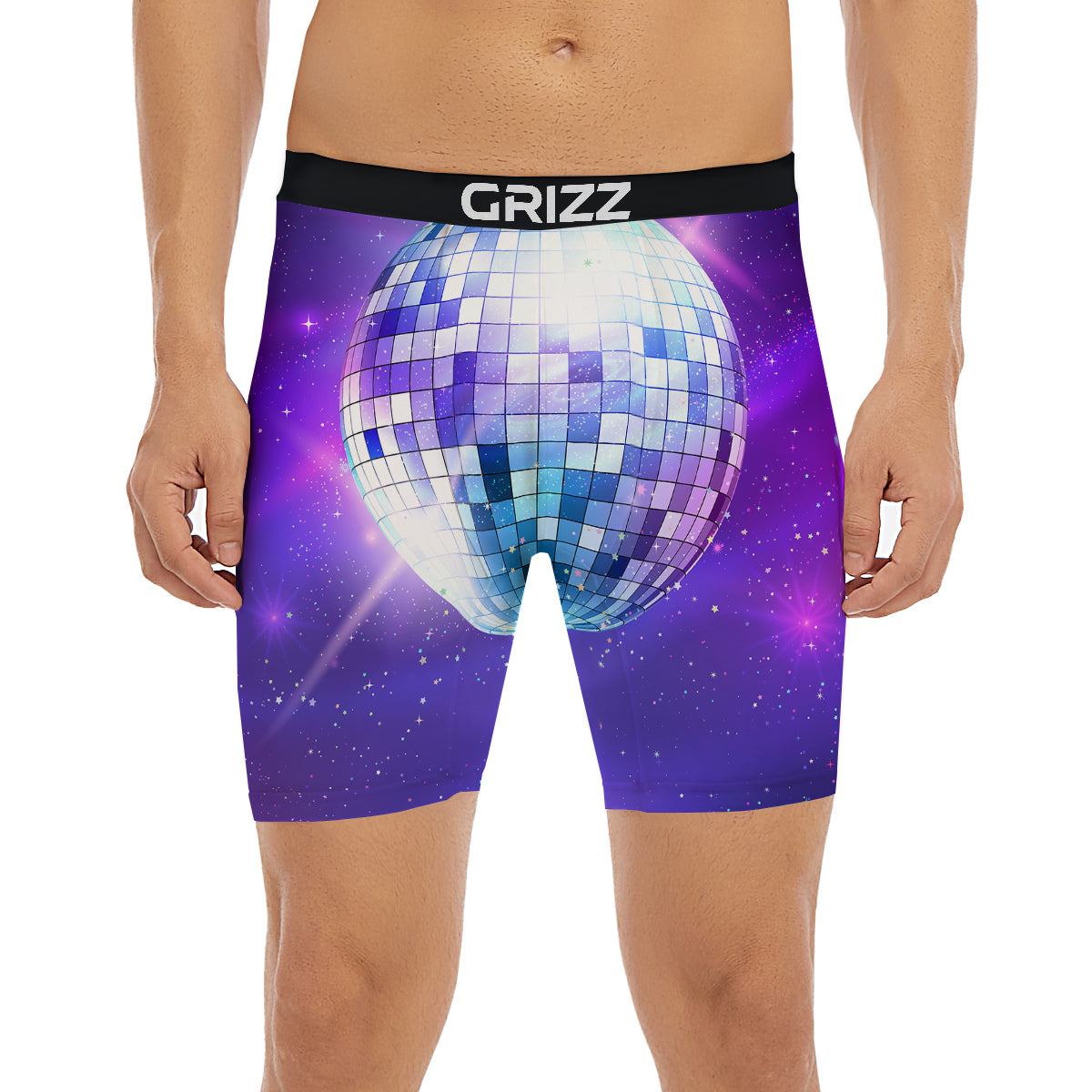 Disco Ball Ultraviolet Print Boxer Briefs-grizzshop