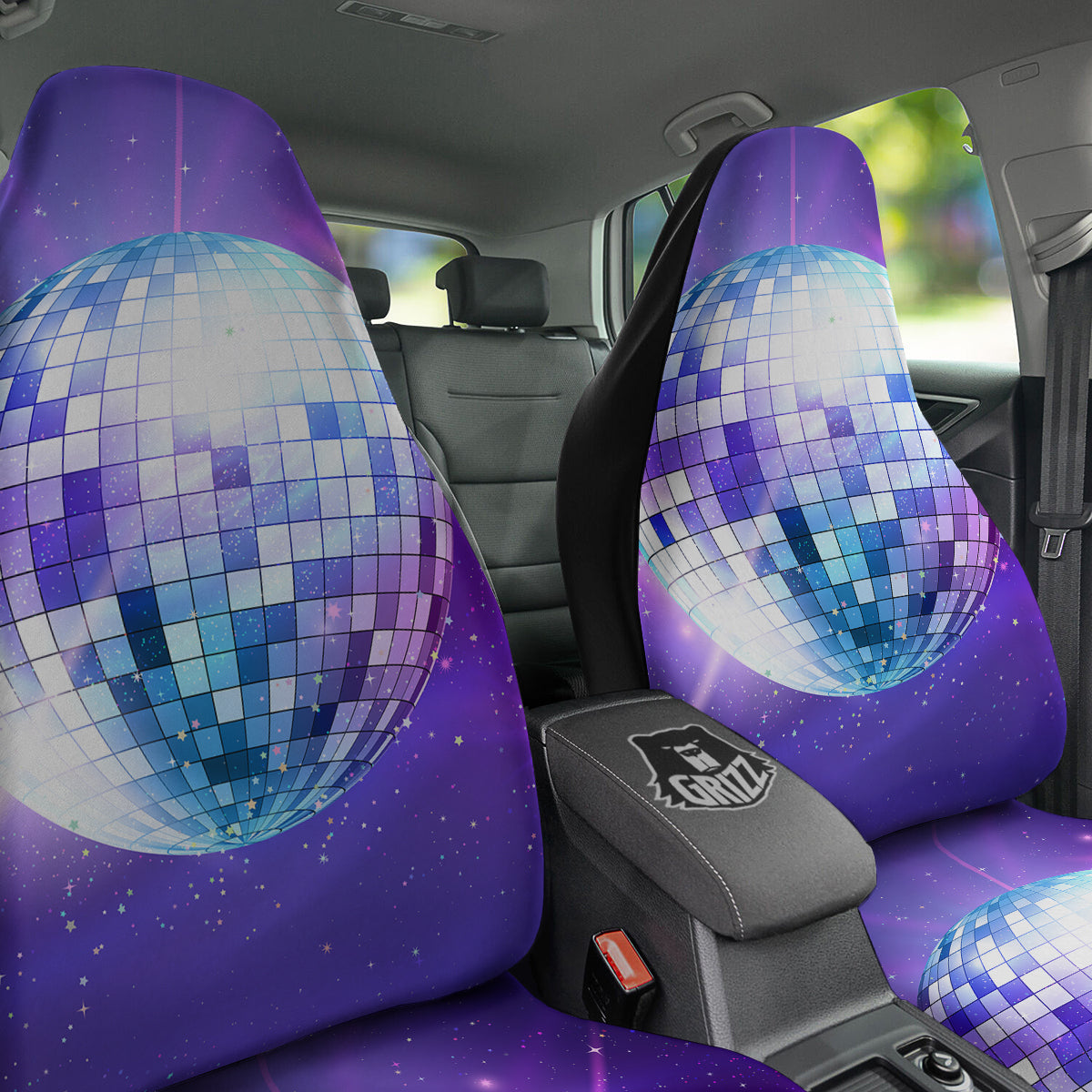 Disco Ball Ultraviolet Print Car Seat Covers-grizzshop