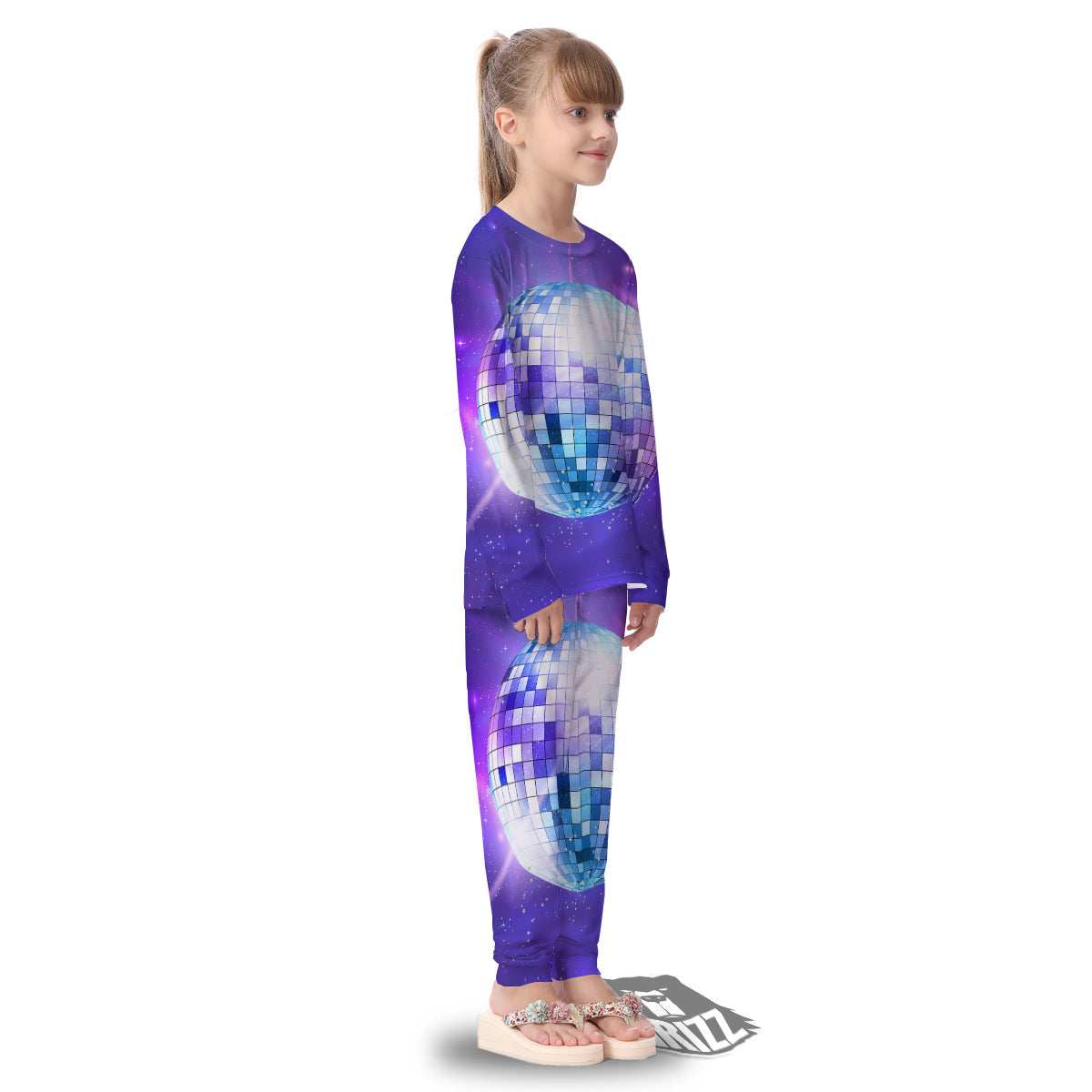 Disco Ball Ultraviolet Print Kid's Pajamas-grizzshop