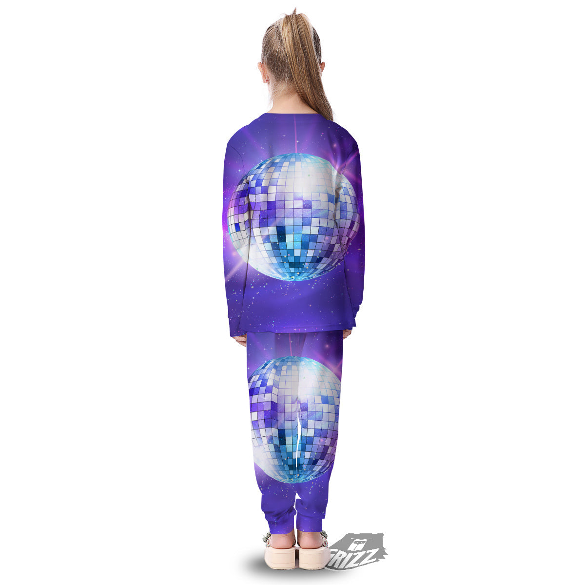 Disco Ball Ultraviolet Print Kid's Pajamas-grizzshop