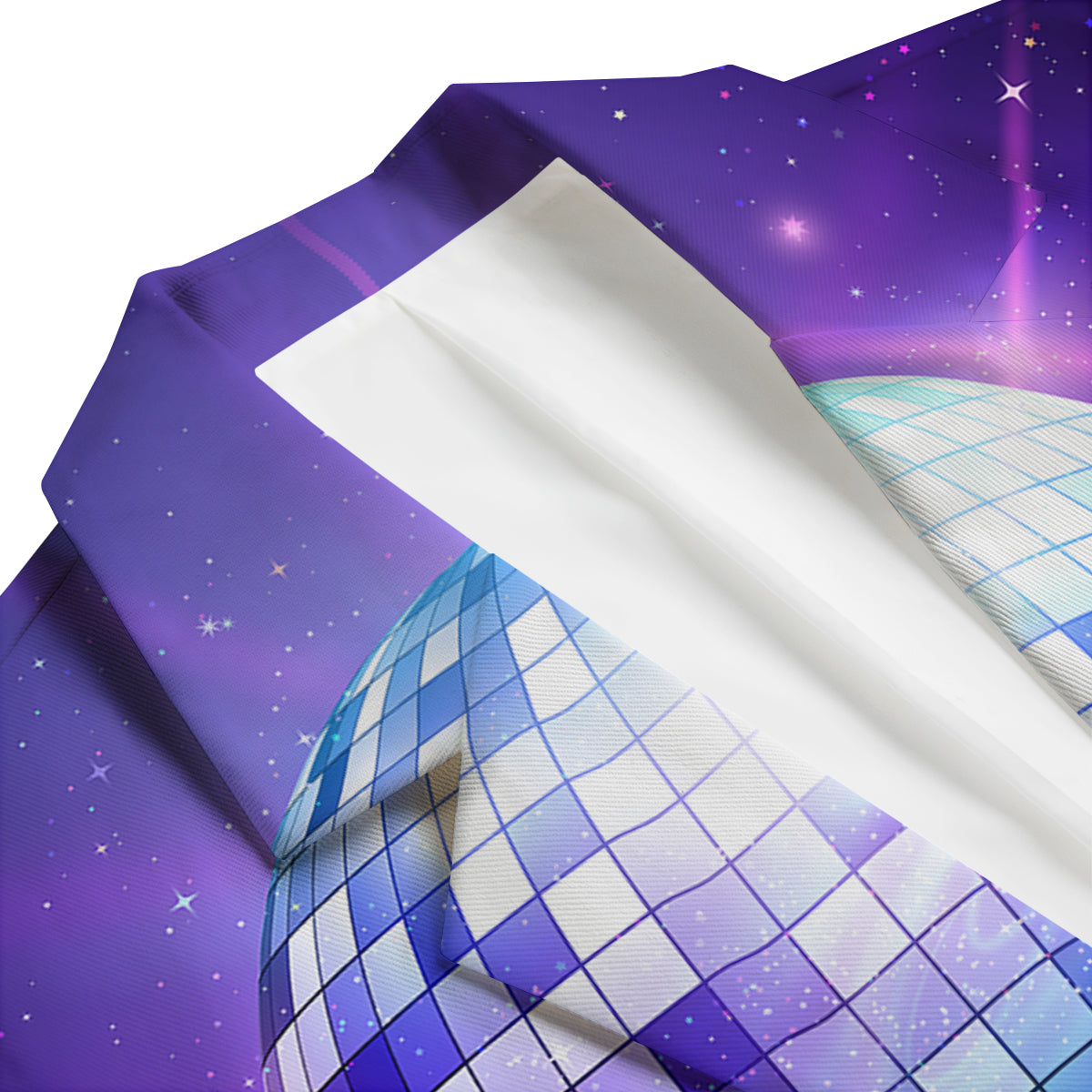 Disco Ball Ultraviolet Print Men's Blazer-grizzshop