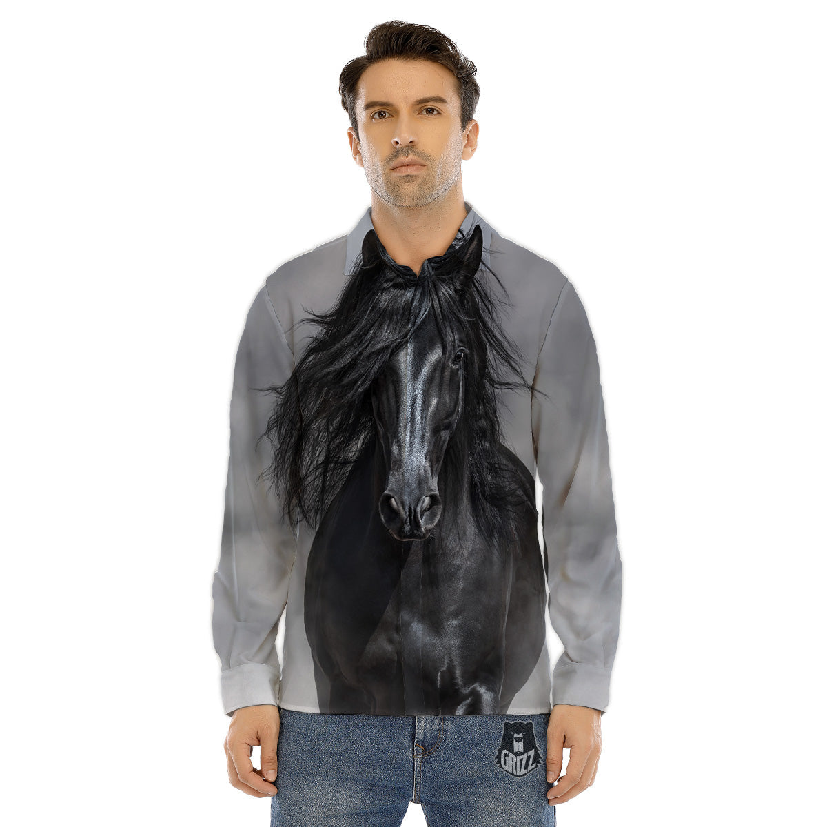 Disco Ball Ultraviolet Print Men's Dress Shirts-grizzshop