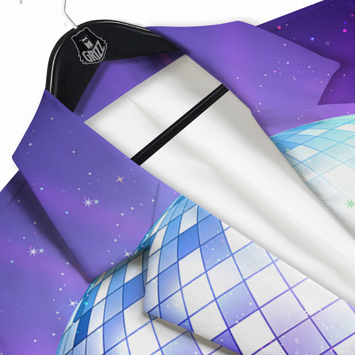Disco Ball Ultraviolet Print Men's Sport Coat-grizzshop