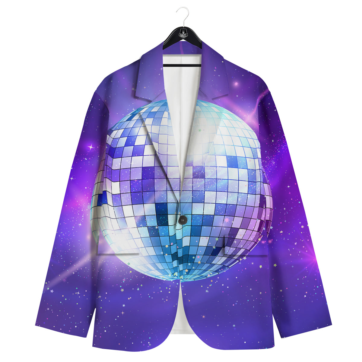 Disco Ball Ultraviolet Print Men's Sport Coat-grizzshop
