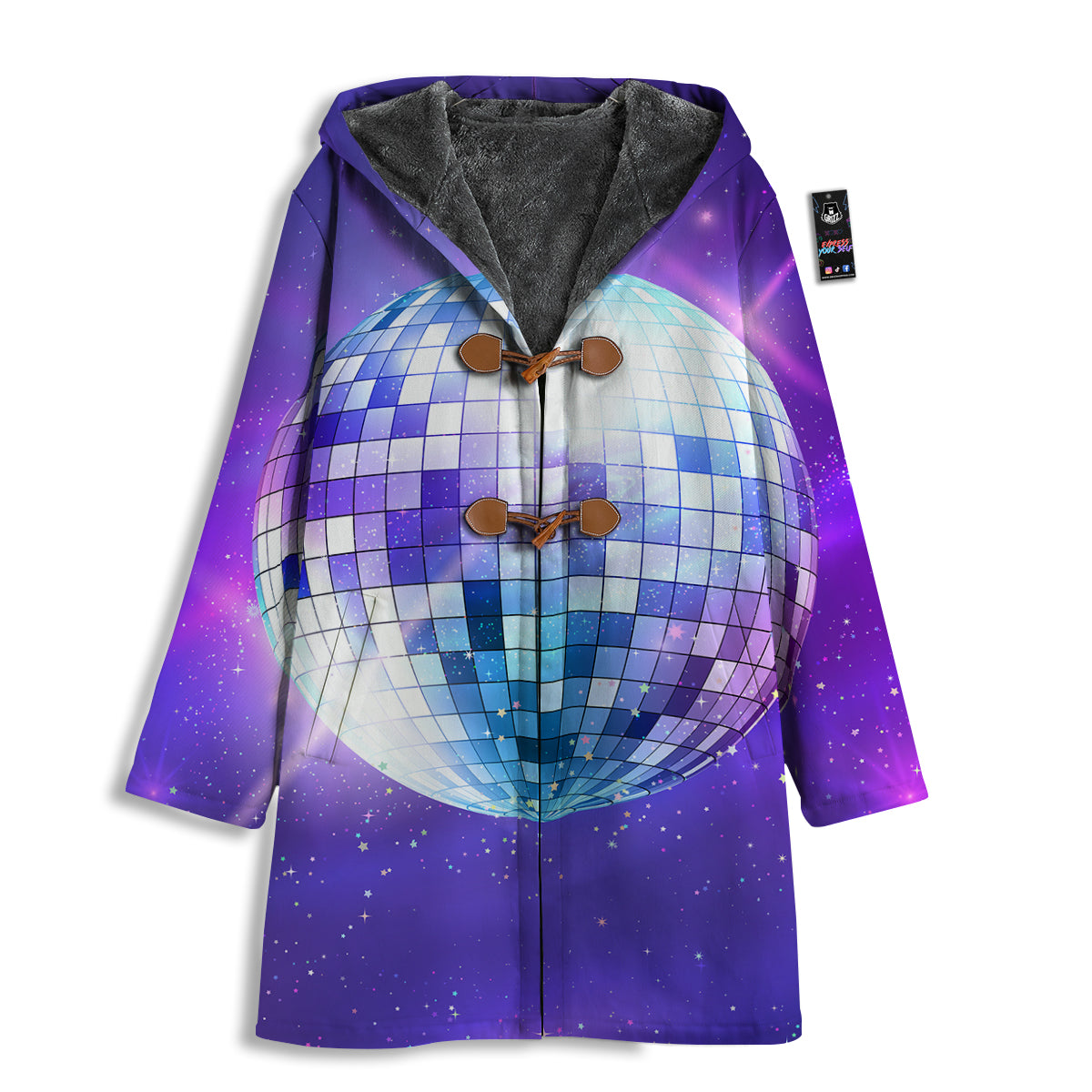 Disco Ball Ultraviolet Print Men's Windbreaker Jacket-grizzshop