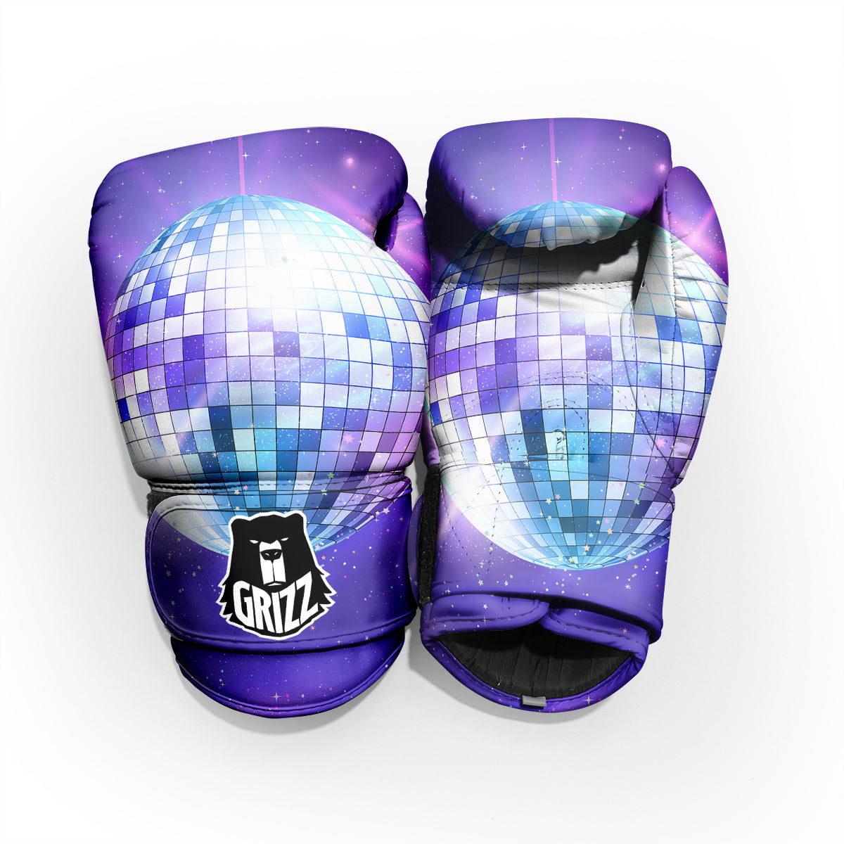 Disco Ball Ultraviolet Print Pro Boxing Glove