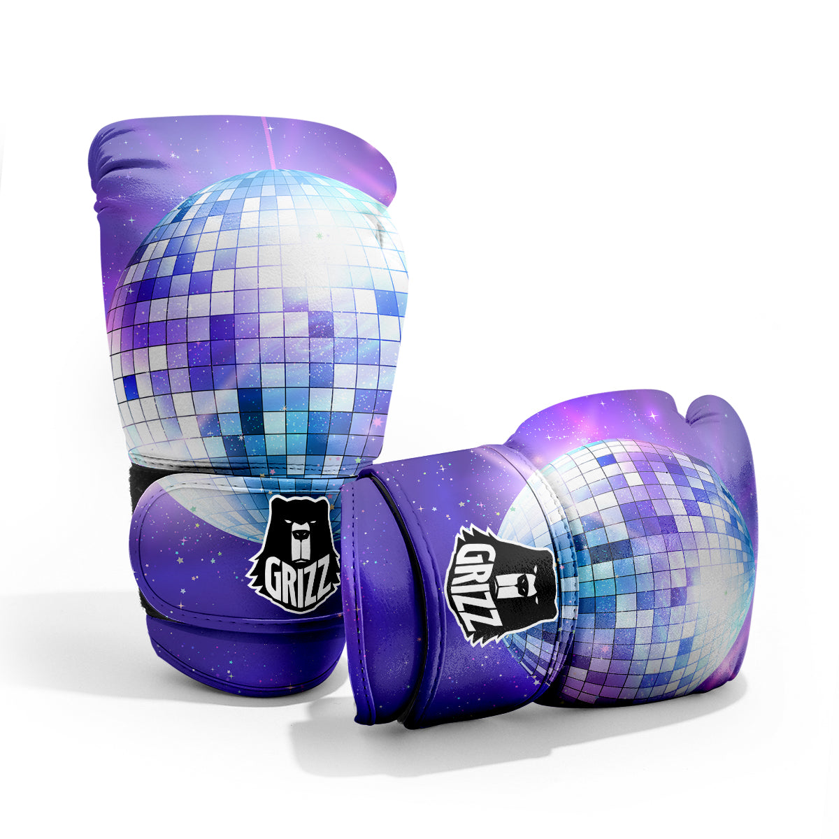Disco Ball Ultraviolet Print Pro Boxing Glove