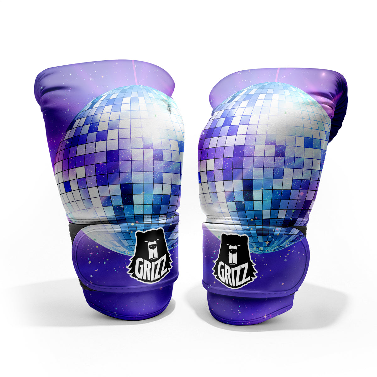 Disco Ball Ultraviolet Print Pro Boxing Glove