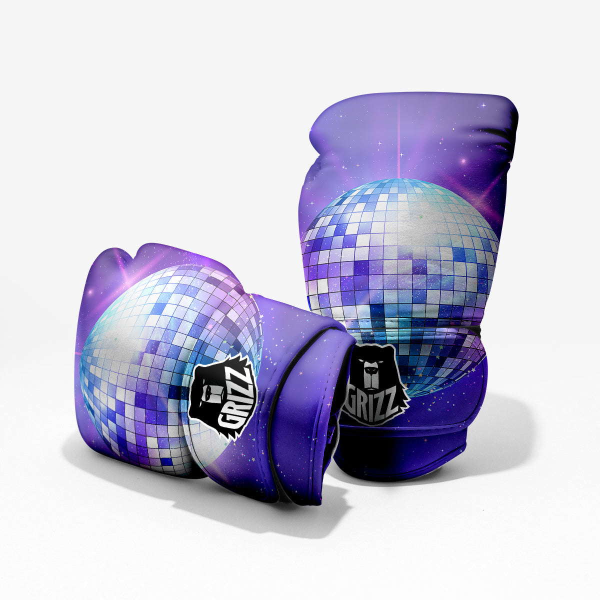 Disco Ball Ultraviolet Print Pro Boxing Glove