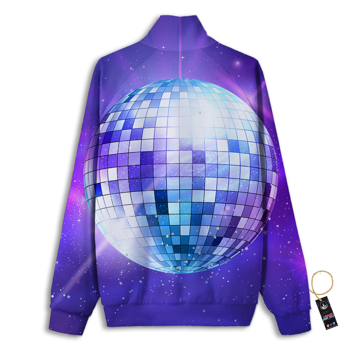 Disco Ball Ultraviolet Print Track Jacket-grizzshop