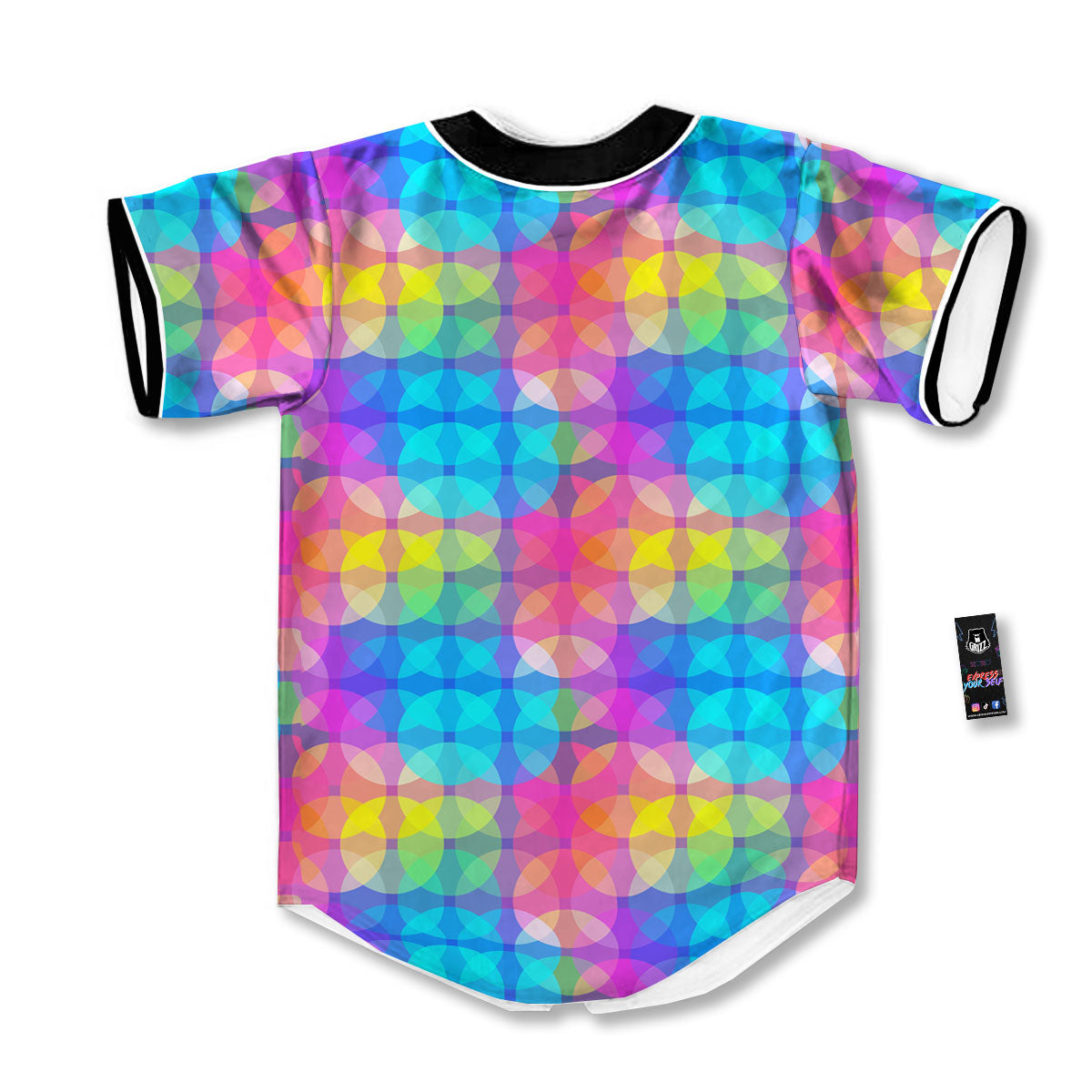 Disco Lights Colorful Print Pattern Baseball Jersey-grizzshop