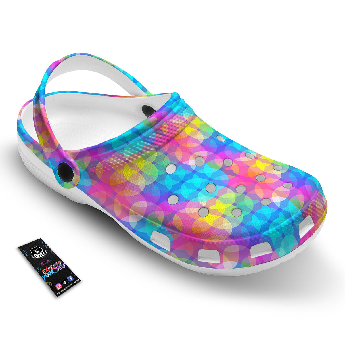 Disco Lights Colorful Print Pattern Clog-grizzshop