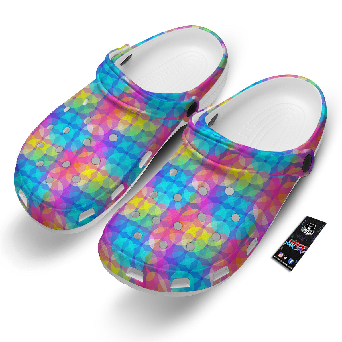 Disco Lights Colorful Print Pattern Clog-grizzshop