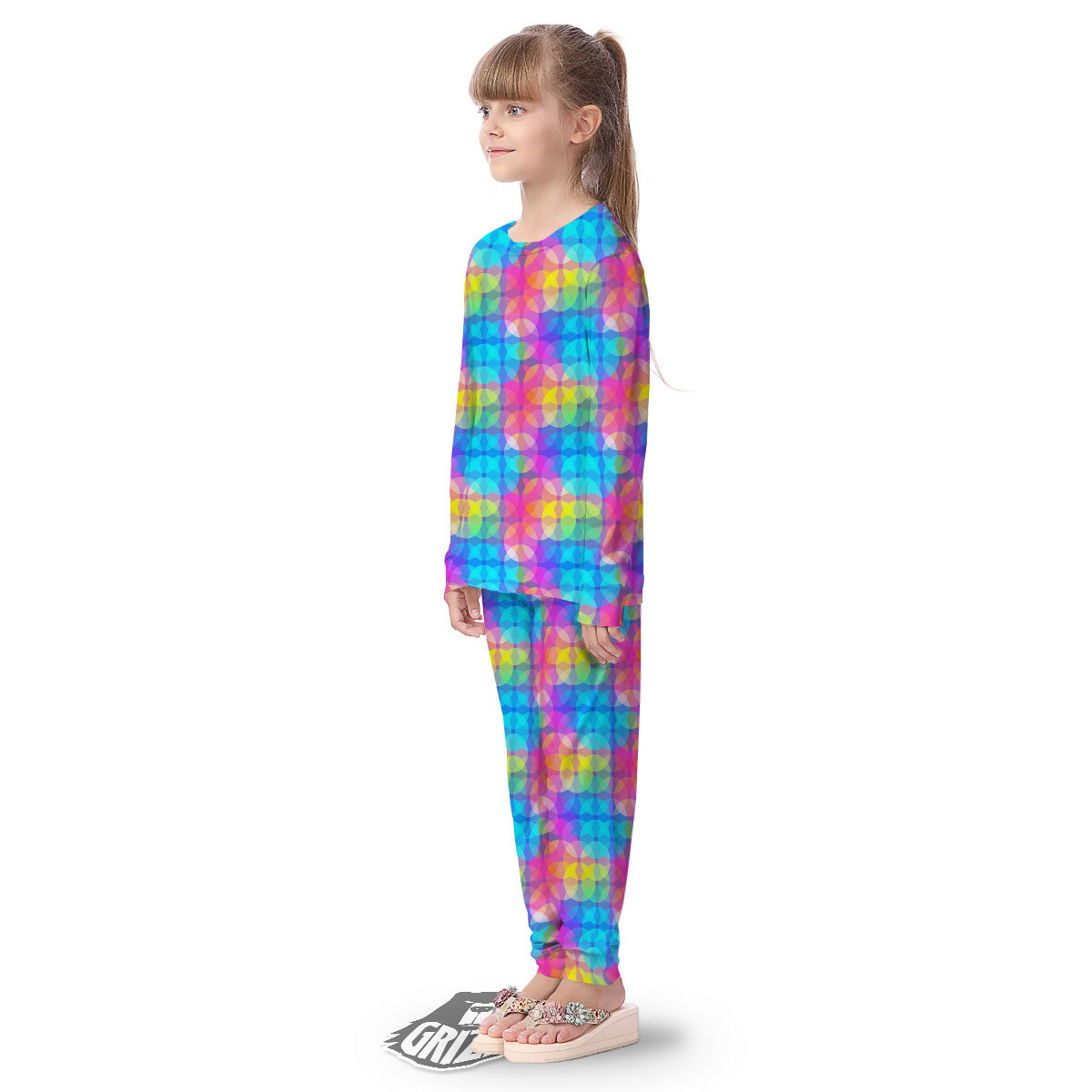 Disco Lights Colorful Print Pattern Kid's Pajamas-grizzshop