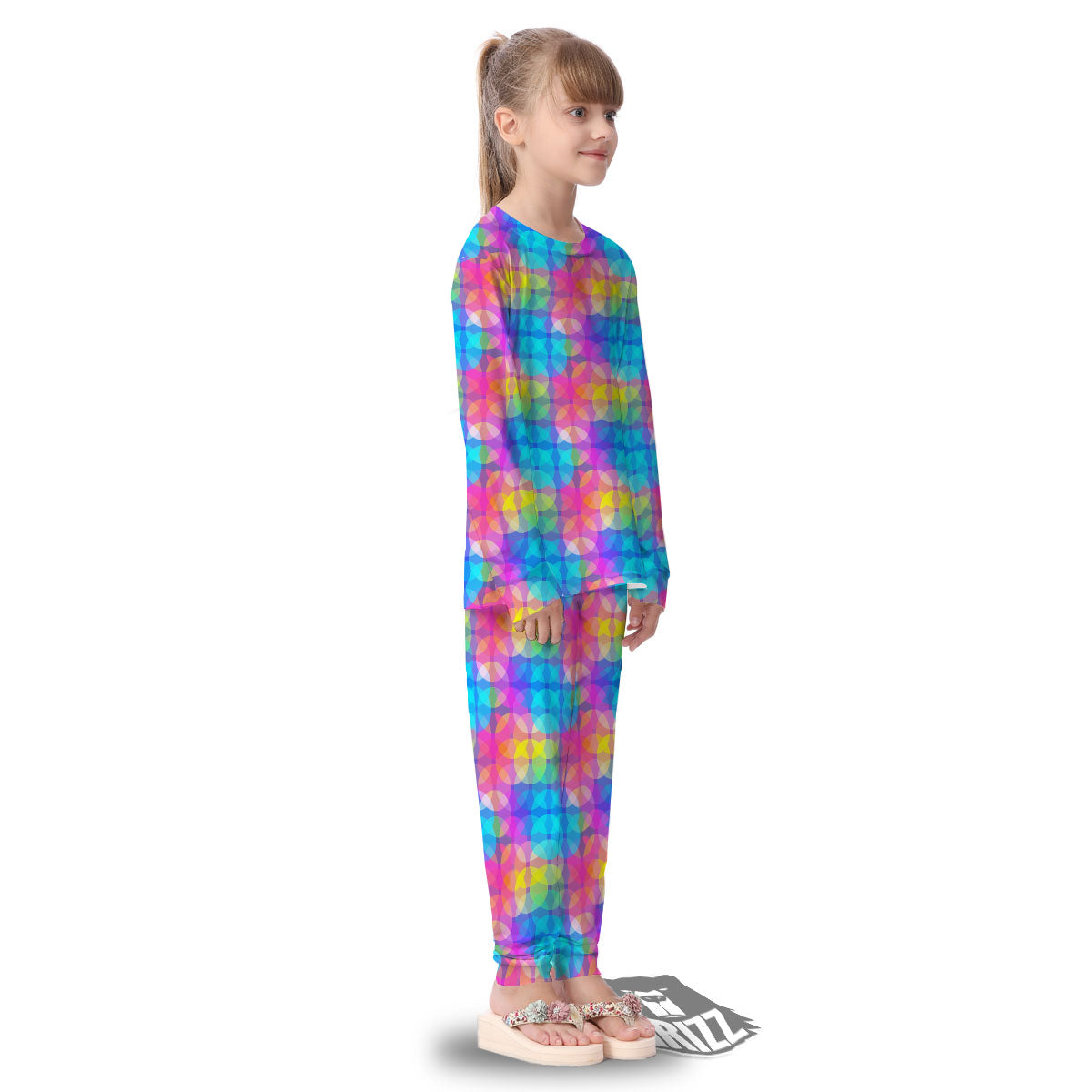 Disco Lights Colorful Print Pattern Kid's Pajamas-grizzshop