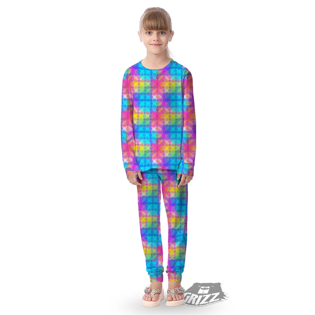 Disco Lights Colorful Print Pattern Kid's Pajamas-grizzshop