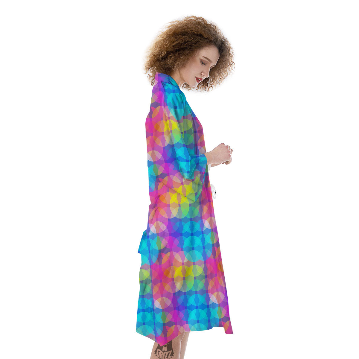 Disco Lights Colorful Print Pattern Kimono-grizzshop