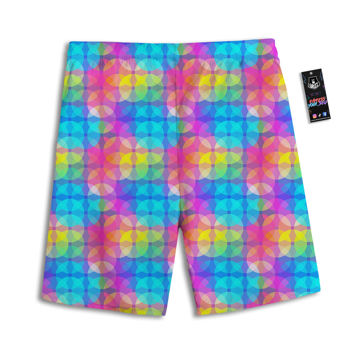 Disco Lights Colorful Print Pattern Men's Athletic Shorts